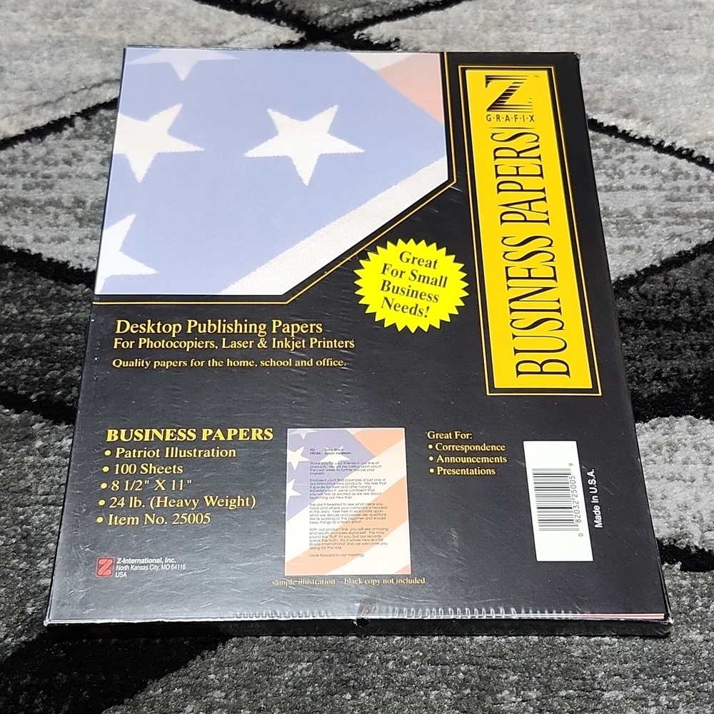 Z GRAFIX PATRIOT ILLUSTRATION 100 SHEETS 8.5"X11" DESKTOP PUBLISHING  PA…